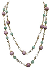 Carica l'immagine nel visualizzatore di Gallery, Collana catena oro perle multicolore