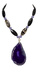 Carica l'immagine nel visualizzatore di Gallery, Collana agate fumo e centrale ametista | L'OFFICIEL Vintage