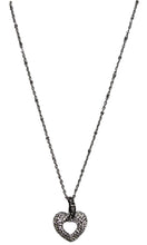 Carica l'immagine nel visualizzatore di Gallery, Collana placcata in Ottone Placcato Rodio con cuore di strass | L'OFFICIEL Vintage