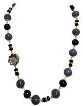 Load image into Gallery viewer, Black and grey multicolour necklace with crystals | L'OFFICIEL Vintage