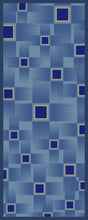 Carica l'immagine nel visualizzatore di Gallery, Sciarpa in Seta Geometrica Blu