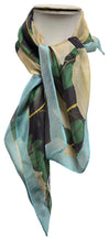 Load image into Gallery viewer, 70x70 Black Silk Scarf with White Roses | L'OFFICIEL Silk