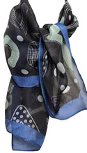 Load image into Gallery viewer, 70X70 black silk scarf with colored numbers | L'OFFICIEL Silk