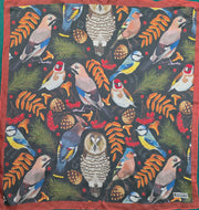 Foulard seta 70X70 multicolore seta leggera con volatili