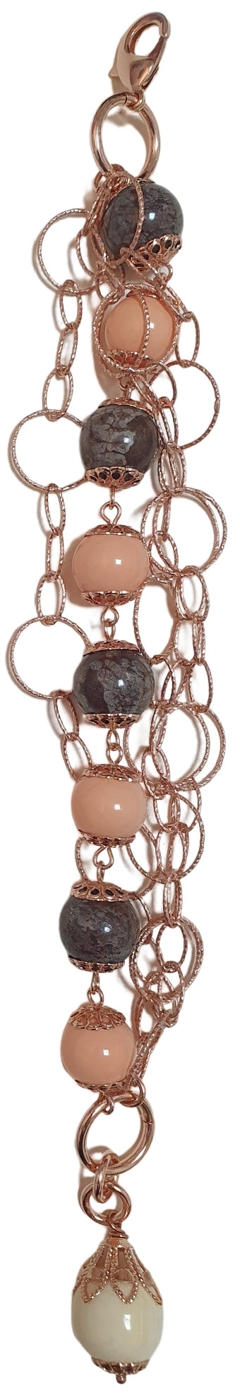 Bracelet bruni avec strass pavé coloré et zircon améthyste