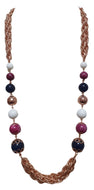 Verkettete Perlenkette mit zentralem Zirkonbogen