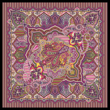 Load image into Gallery viewer, Silk scarf 110*110 multicolored background
