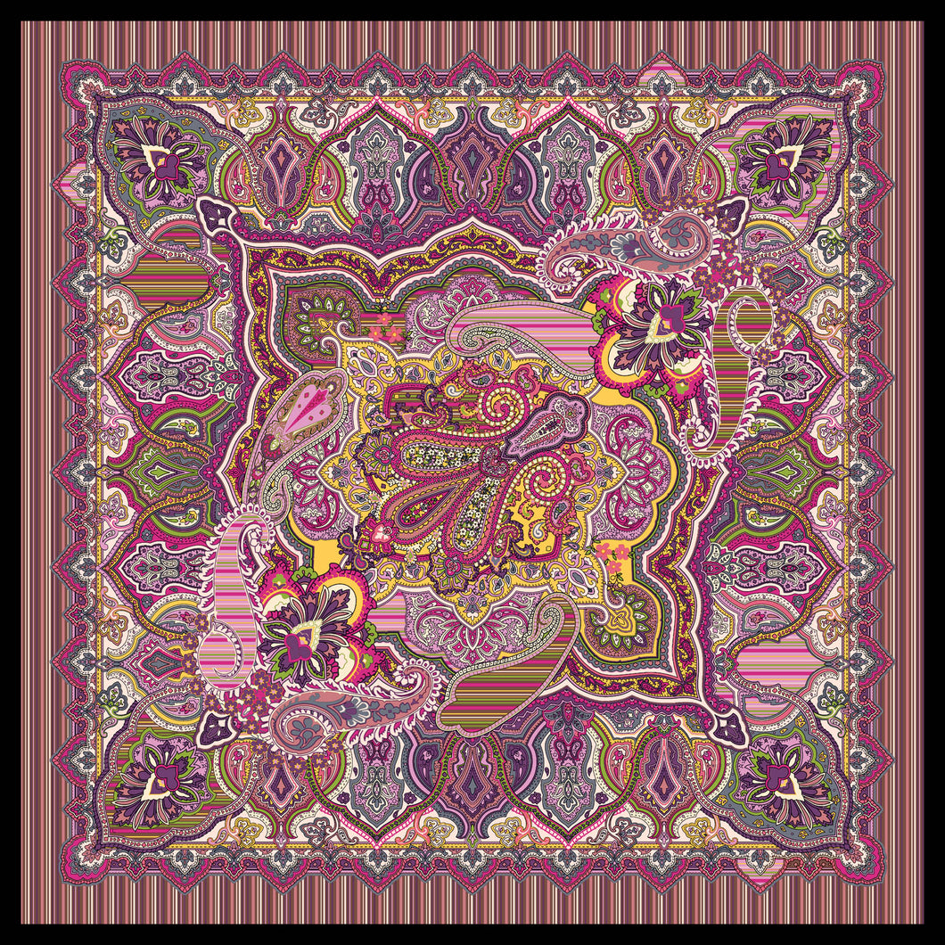 Silk scarf 110*110 multicolored background