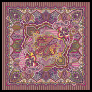Шелковый шарф 110-110 разноцветный фон