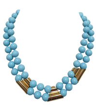 Load image into Gallery viewer, Pearl necklace 2 threads with central with zircon pavè
