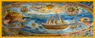 Sciarpa in seta Made in Italy con mosaico