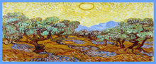 Load image into Gallery viewer, Sciarpa in seta multicolore con paesaggio
