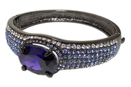 Burnished bracelet with colored pavé rhinestone and amethyst zircon