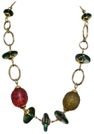 Collana oro con resine multicolore