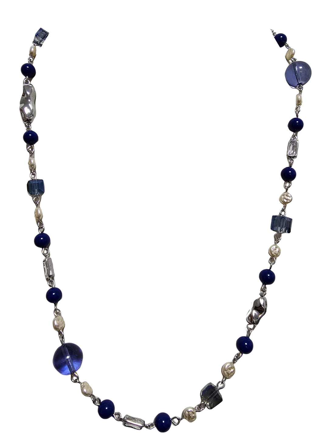 Collana rodio variante blu