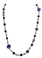 Collana rodio variante blu