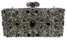 Carica l&#39;immagine nel visualizzatore di Gallery, Clutch bags in metallo rh rivestita di strass
