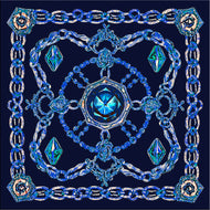 Foulard seta 90*90  blu