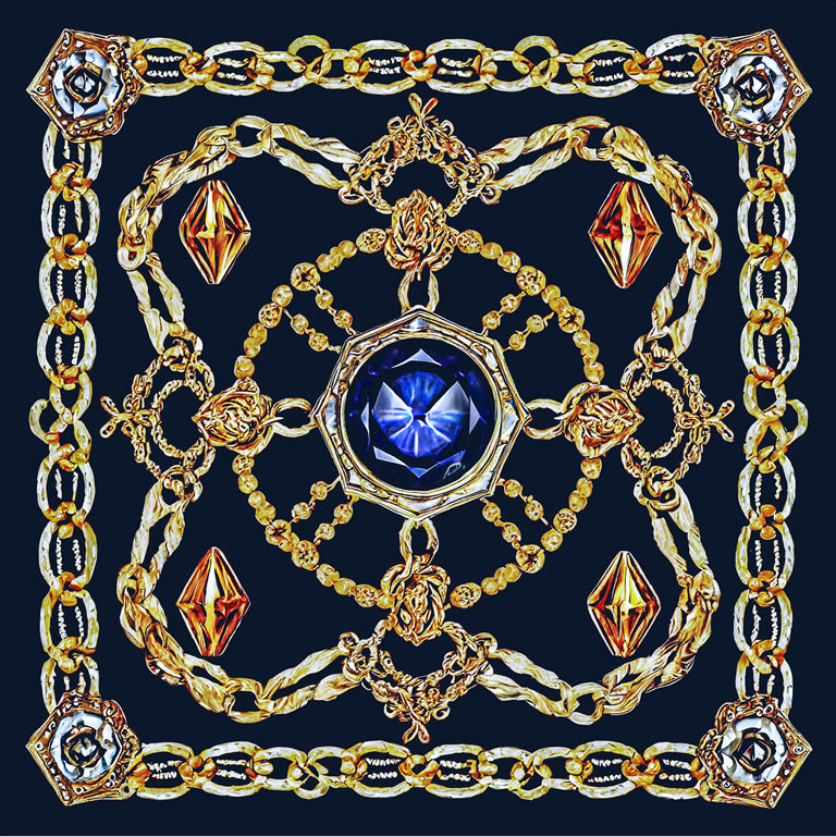 Foulard seta 90*90  nero