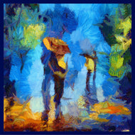 Foulard seta 90*90 seta impressionista