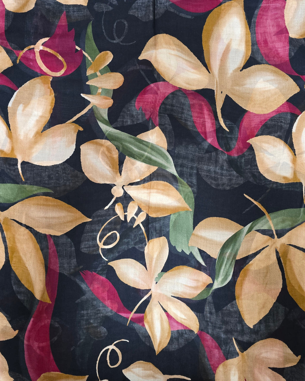 Sciarpa modal seta floreale sfondo nero