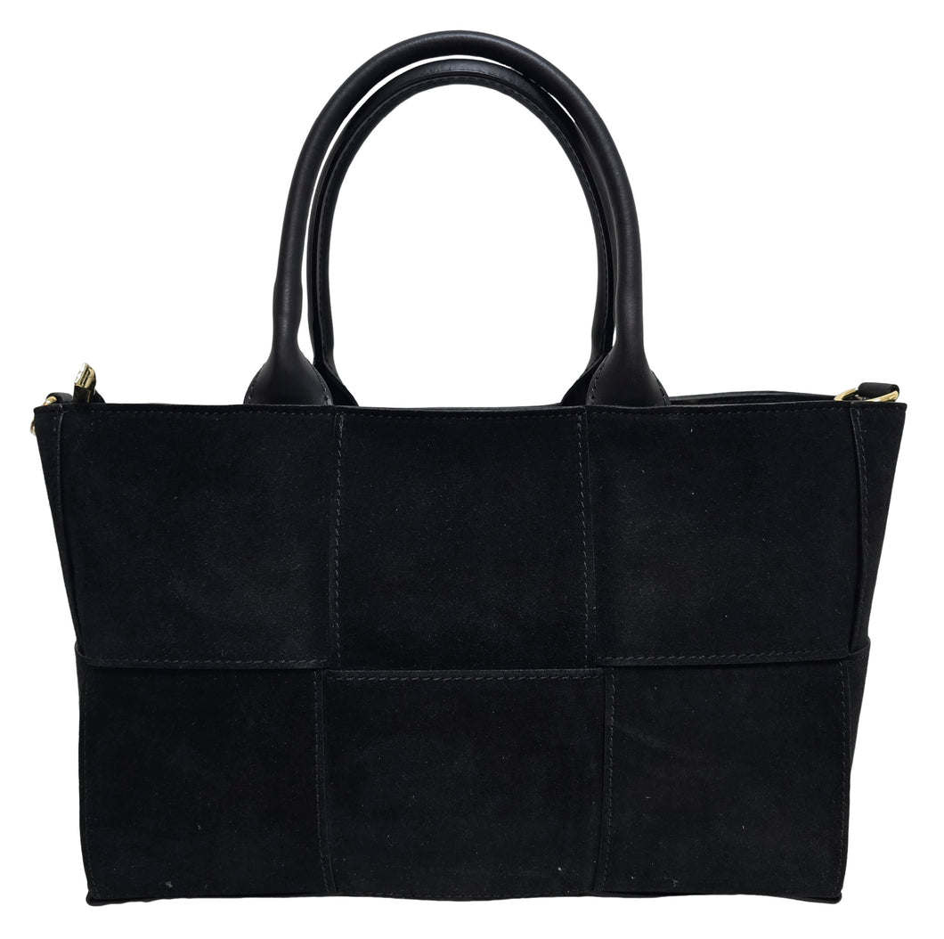 Borsa di pelle camoscio nero