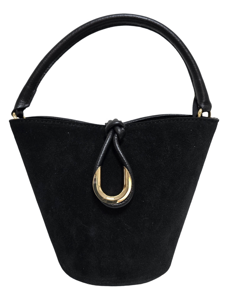 Borsa di pelle camoscio nera