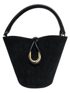 Borsa di pelle camoscio nera