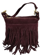 Borsa di pelle camoscio cognac