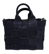 Carica l&#39;immagine nel visualizzatore di Gallery, Borsa di pelle camoscio intrecciato blu notte
