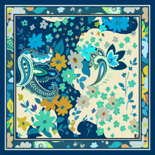 Load image into Gallery viewer, Foulard seta 90*90 seta blu
