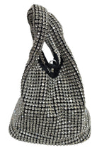 Carica l'immagine nel visualizzatore di Gallery, Pochette da sera morbida nera con strass

