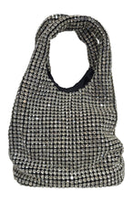 Carica l'immagine nel visualizzatore di Gallery, Pochette da sera morbida nera con strass
