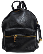 Carica l'immagine nel visualizzatore di Gallery, Zaino in vera pelle nera Made in Italy con hardware dorato, Art. 76532 - L'OFFICIEL
