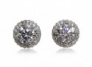 Orecchini a Lobo Halo in Moissanite e Argento 925 | L'Officiel
