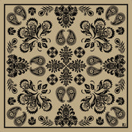 Foulard in seta L'OFFICIEL motivo paisley cachemire beige e nero | Design Laura Fabbri 90x90