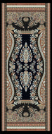 Sciarpa in Seta 70x190 Medaglione Floreale su Fondo Nero – Made in Italy