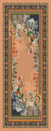 Sciarpa in seta 70x190 cm patchwork paisley floreale pesca e blu navy L'OFFICIEL Made in Italy Art. 77386