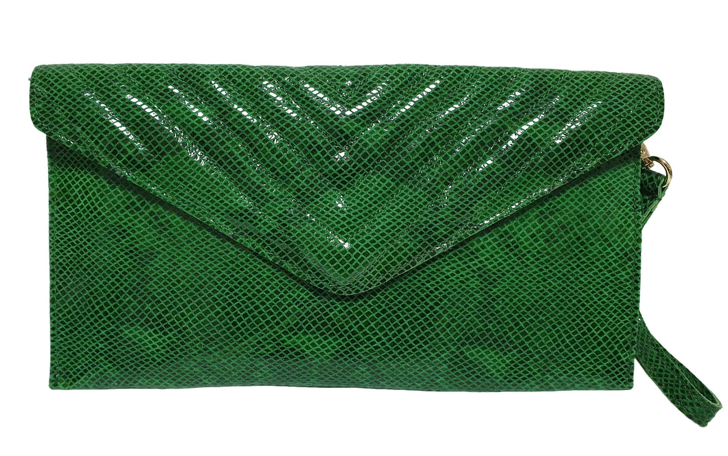Borsetta in pelle morbida verde muschio