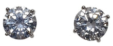 Load image into Gallery viewer, Geometric earring with blue zircon pavé
